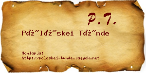 Pölöskei Tünde névjegykártya